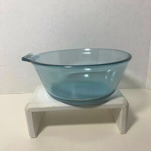 Vintage 40s Pyrex flame Boulware blue tinted clear cookware 832 – B no handles 2